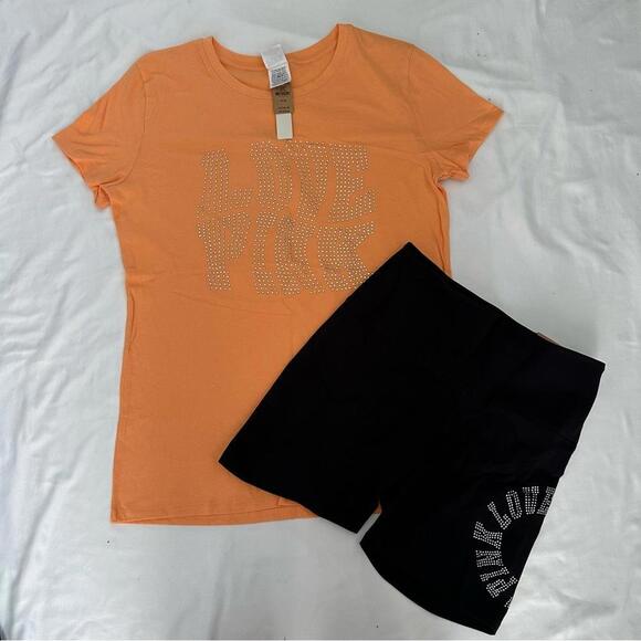 PINK Victoria’s Secret Bling Shirt and Bling Biker Shorts - Picture 5 of 5